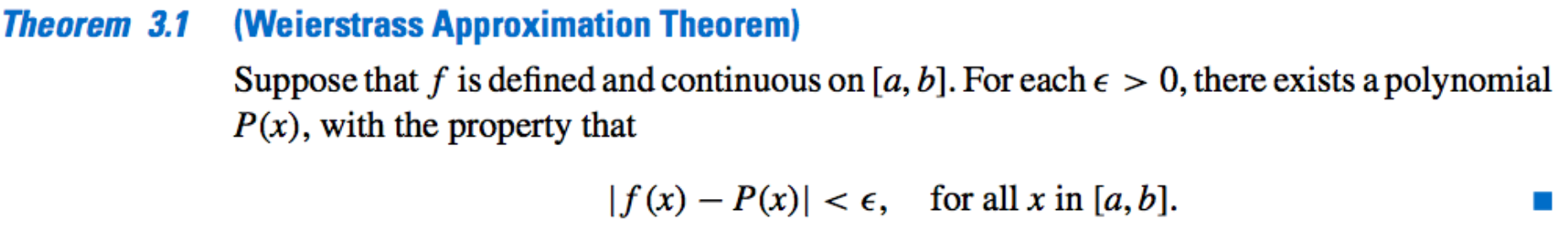 (Weierstrass Approximation Theorem)